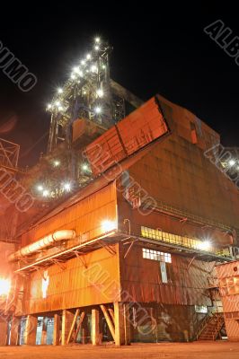 steel industry at night