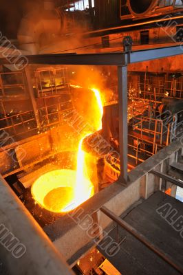Foundry - molten metal poured Foundry - molten metal poured
