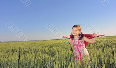 a little girl with a umbrella a little girl with a umbrella