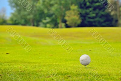 Golf ball on tee