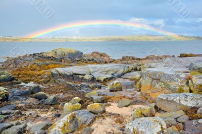 ireland countryside rainbow