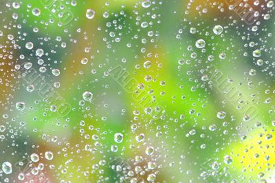 Drops of rain on the glass Drops of rain on the glass
