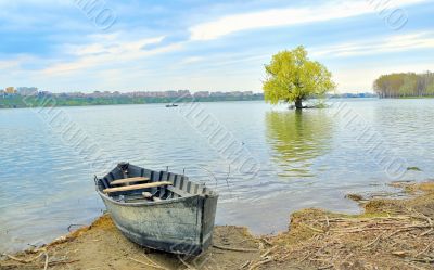 boat on shore of danube 