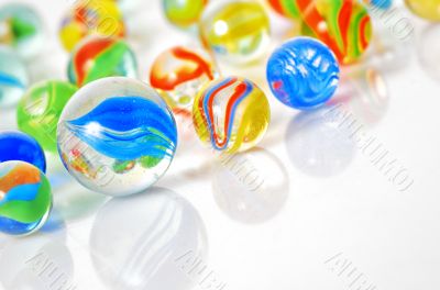 colorful glass marbles