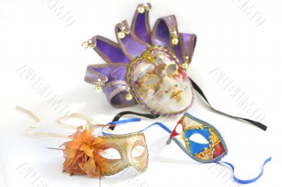 three Venetian masks for a party 