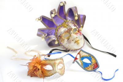 three Venetian masks for a party three Venetian masks for a party
