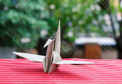 Origami Bird made of bag Paper