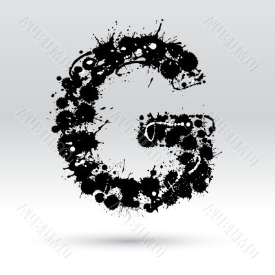 Letter G formed by inkblots