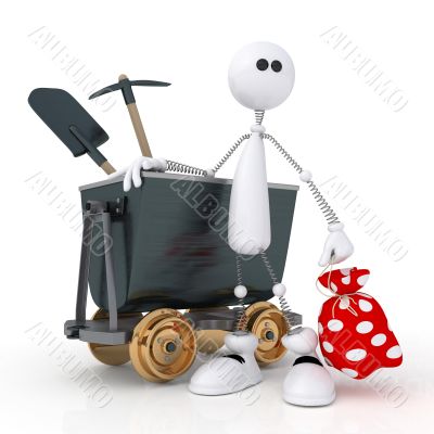 3d little man miner. 3d little man miner.