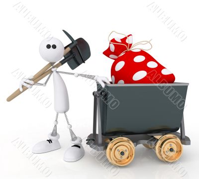 3d little man miner. 3d little man miner.