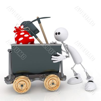 3d little man miner. 3d little man miner.