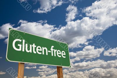 Gluten-free Green Road Sign and Clouds Gluten-free Green Road Sign and Clouds