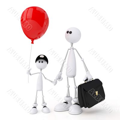 The 3D little man with spheres.