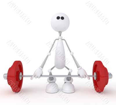 The 3D little man with a bar.