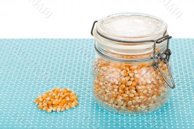 Corn seed in jar