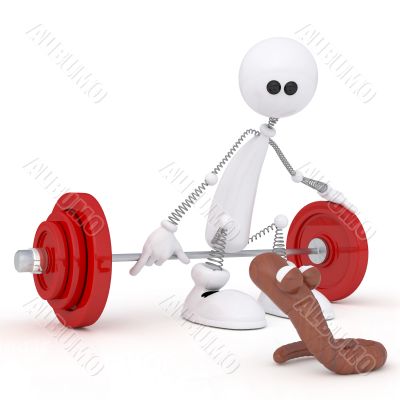 The 3D little man with a bar.