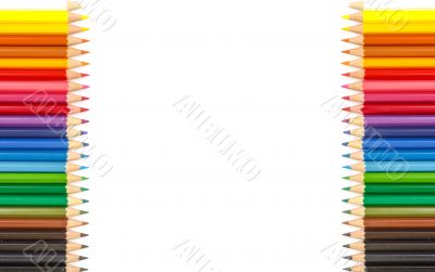 Colour pencils isolated and white background 