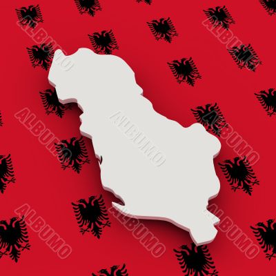 Albania map and flag
