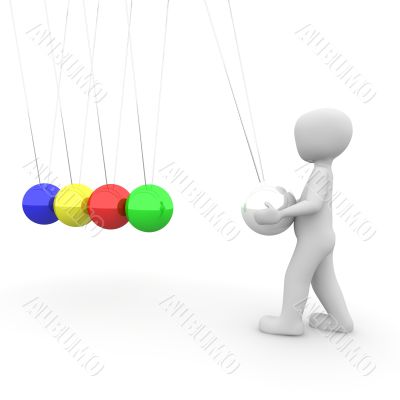 colorful newton pendulum