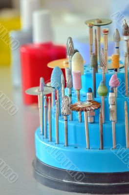 Closeup of dental technician`s tools 