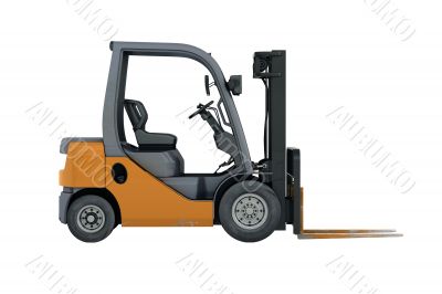 Forklift loader close-up