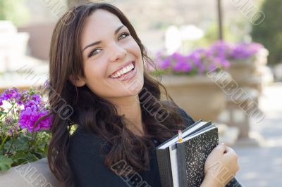 Pretty Young Female Student Portrait on Campus