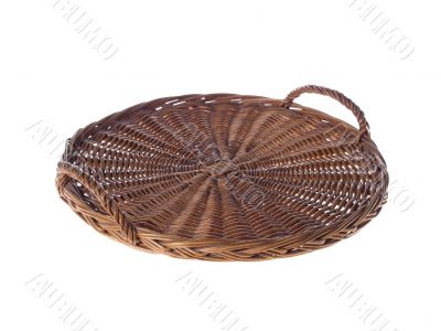 Wicker Tray On White Background