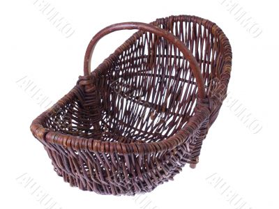 Wicker Basket On White Background