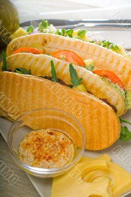 assorted panini sandwich