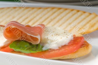 panini caprese and parma ham