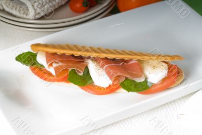 panini caprese and parma ham