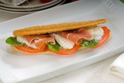 panini caprese and parma ham