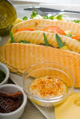 assorted panini sandwich