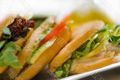 assorted panini sandwich