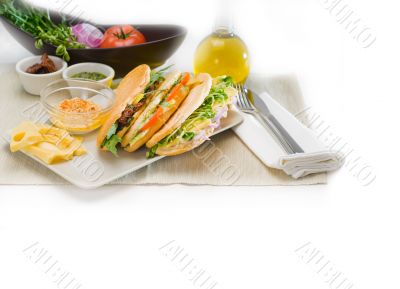 assorted panini sandwich