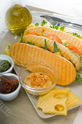 assorted panini sandwich