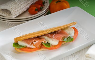 panini caprese and parma ham