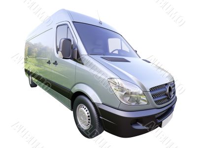 Commercial van isolated