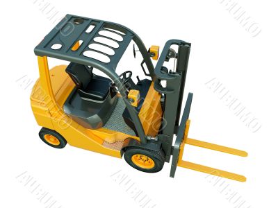 Forklift truck isolated