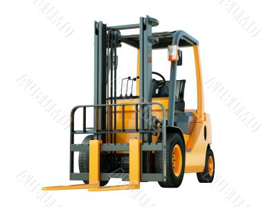 Forklift truck isolated