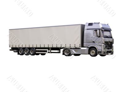 Semi-trailer truck isolated