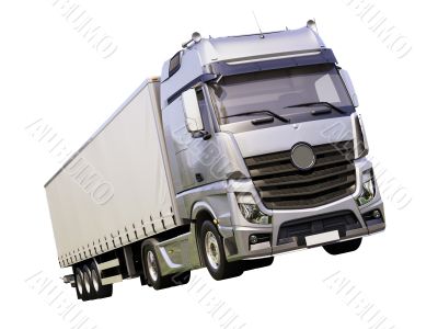 Semi-trailer truck isolated