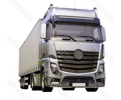 Semi-trailer truck isolated