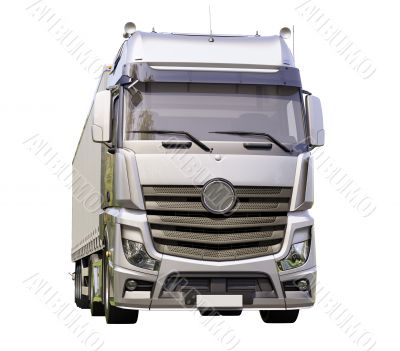 Semi-trailer truck isolated