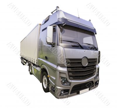 Semi-trailer truck isolated