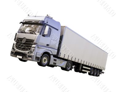 Semi-trailer truck isolated