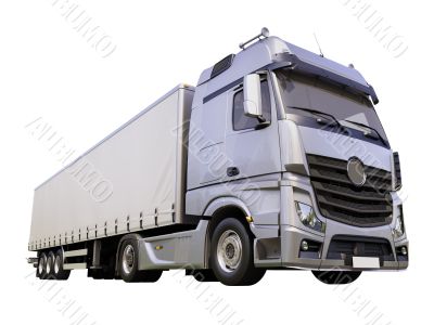 Semi-trailer truck isolated