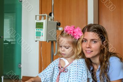 Hospitalized Girl and her Mom