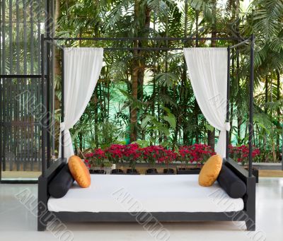 ouch in the tropical hotel lobby ouch in the tropical hotel lobby