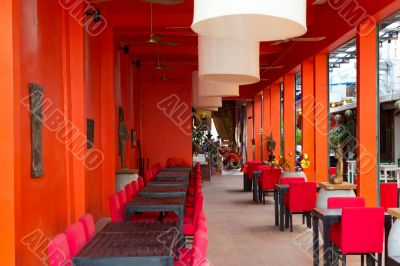 Oriental restaurant in orange clearance in Cambodia